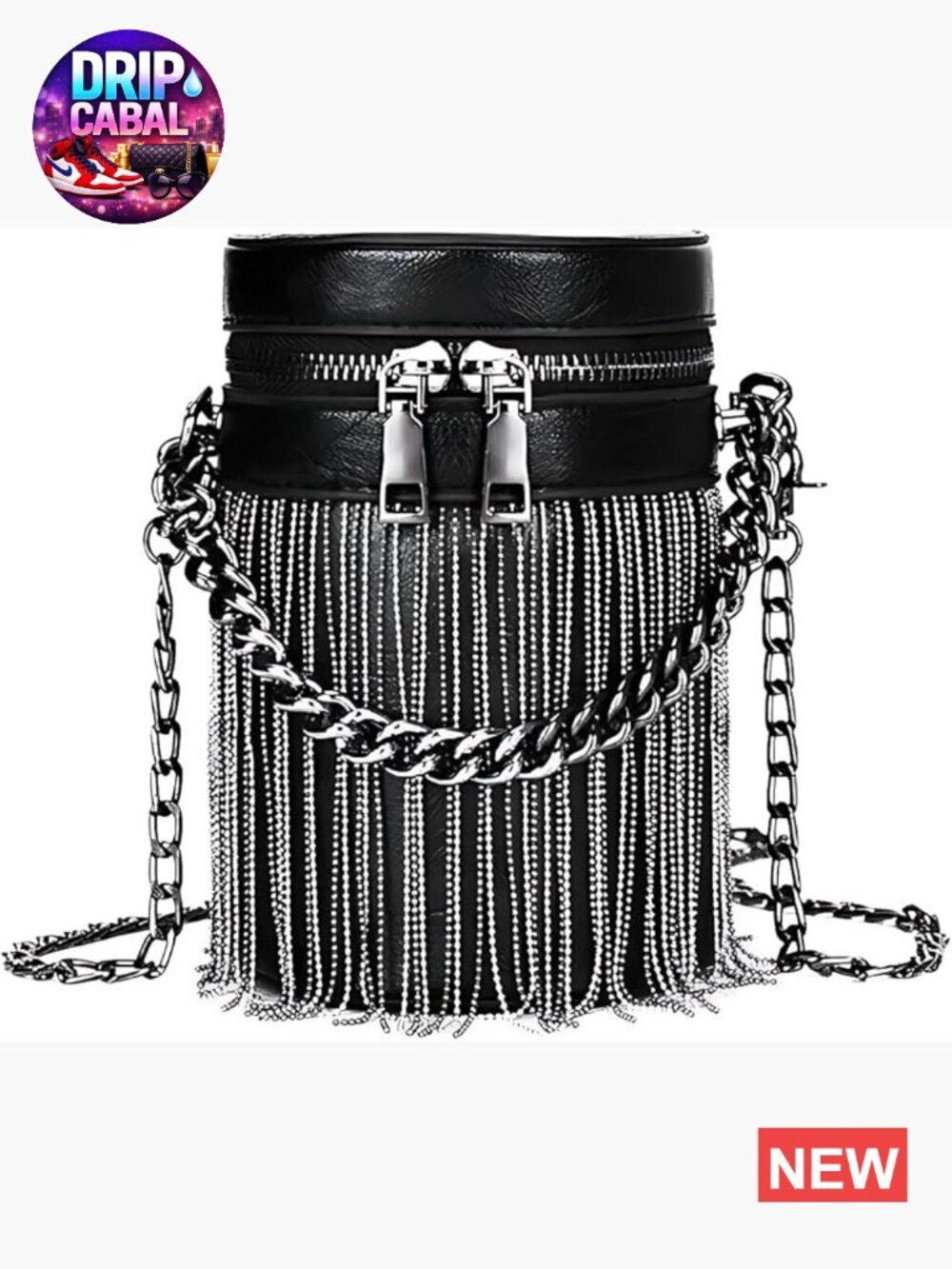 Y2K Punk Tassel Tote Fringe Crossbody Bag Vegan Leather Shoulder Handbag